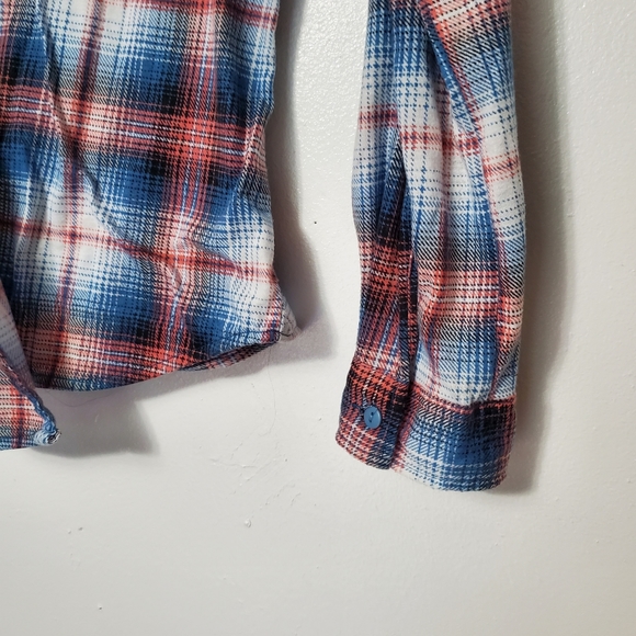 Button Up Flannel Shirt Urban Girl Large 100% Poly - Picture 10 of 11